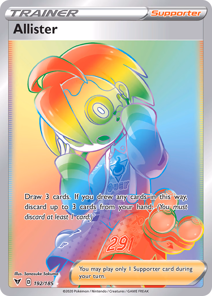 Allister Pokemon card (192/185, Vivid Voltage)