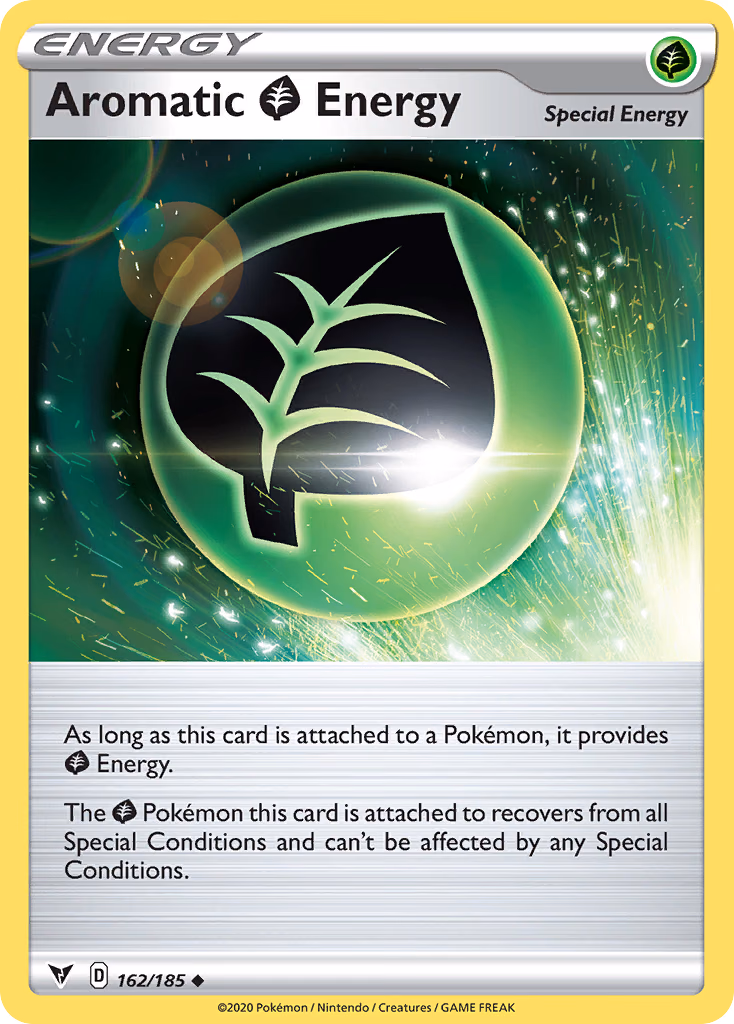 Aromatic Grass Energy Pokemon card (162/185, Vivid Voltage)