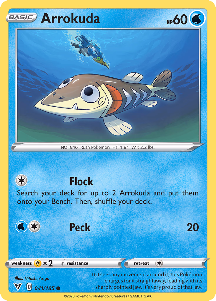 Arrokuda Pokemon card (041/185, Vivid Voltage)