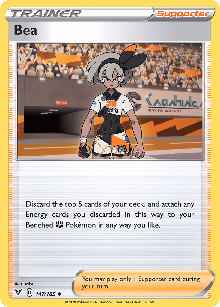 Bea Pokemon card (147/185, Vivid Voltage)