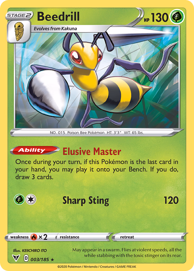 Beedrill Pokemon card (003/185, Vivid Voltage)