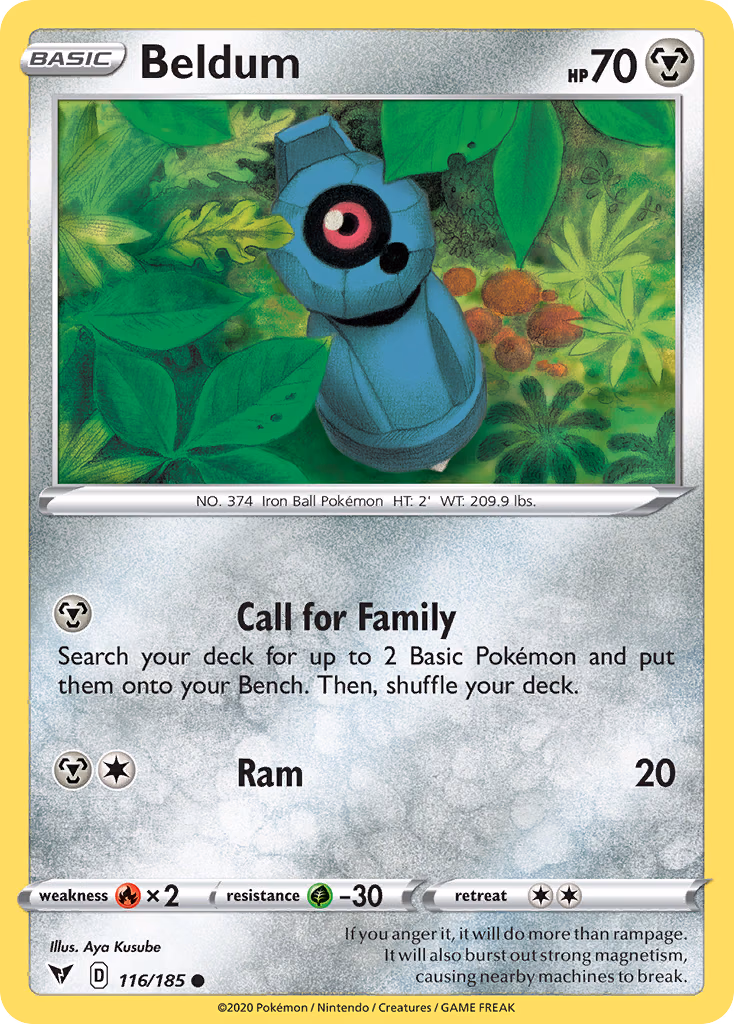 Beldum Pokemon card (116/185, Vivid Voltage)