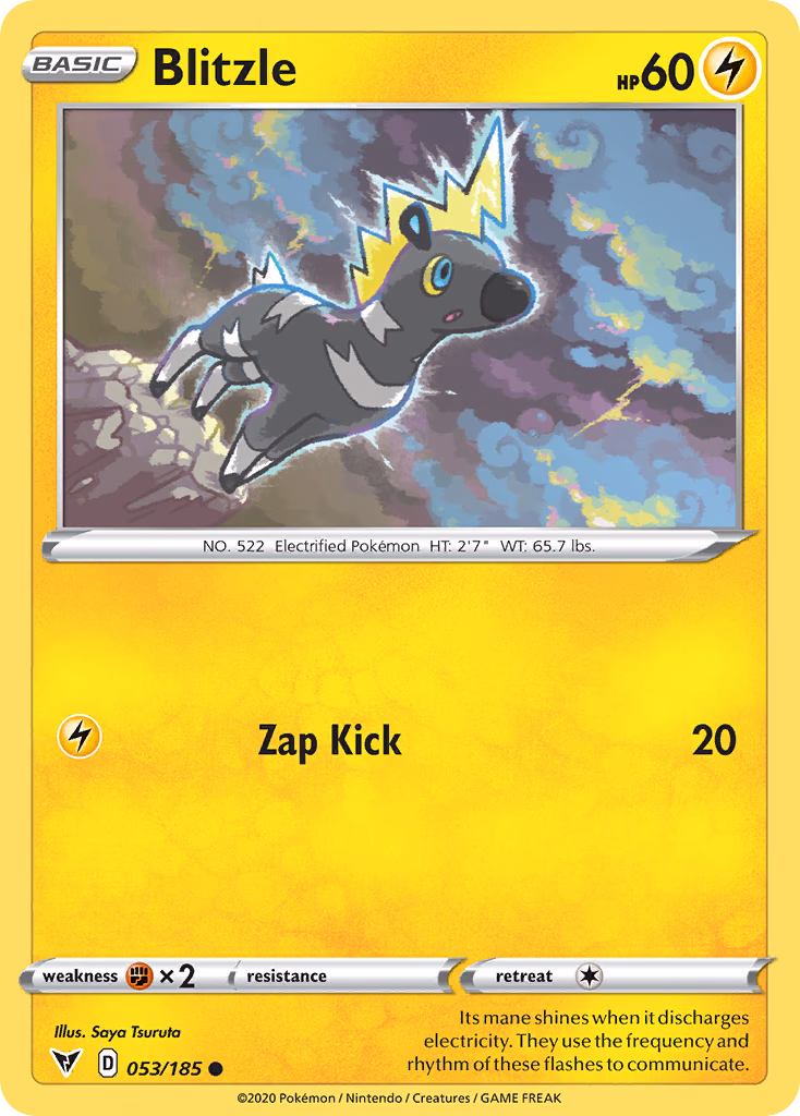 Blitzle Pokemon card (053/185, Vivid Voltage)