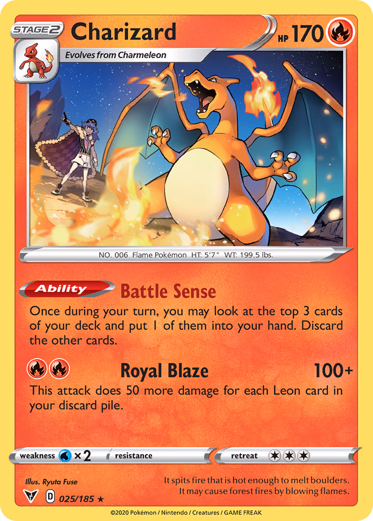 Charizard Pokemon card (025/185, Vivid Voltage)