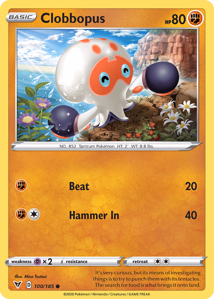Clobbopus Pokemon card (100/185, Vivid Voltage)