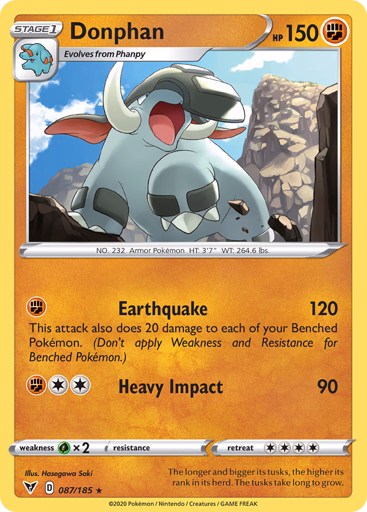 Donphan Pokemon card (087/185, Vivid Voltage)