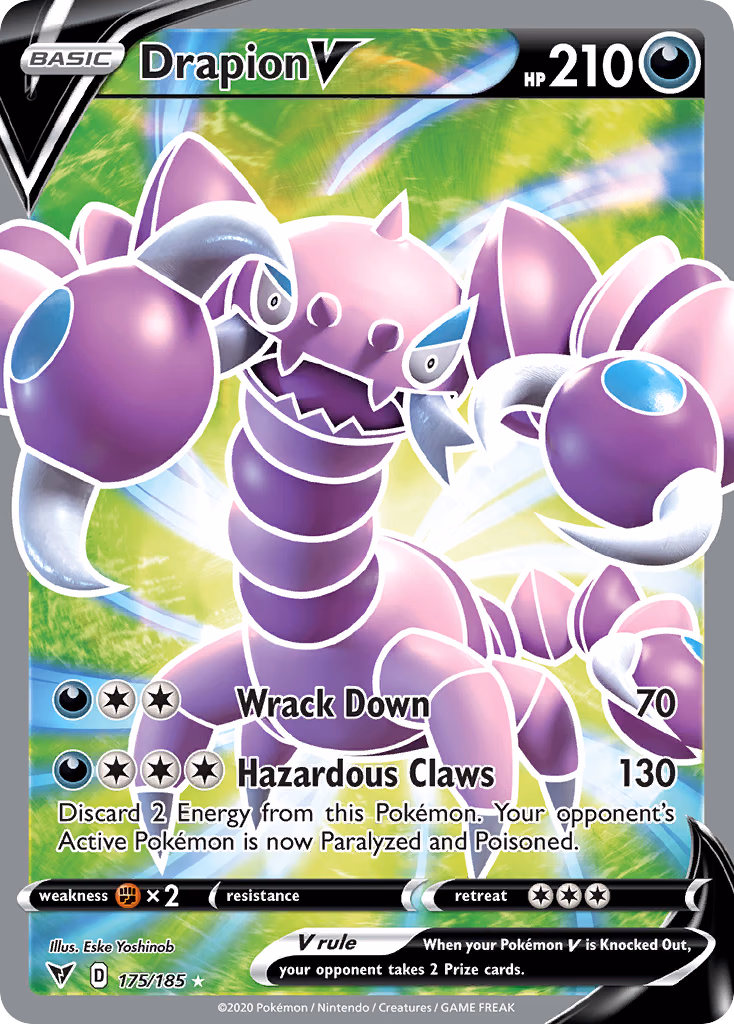 Drapion V Pokemon card (175/185, Vivid Voltage)