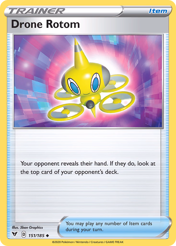 Drone Rotom Pokemon card (151/185, Vivid Voltage)