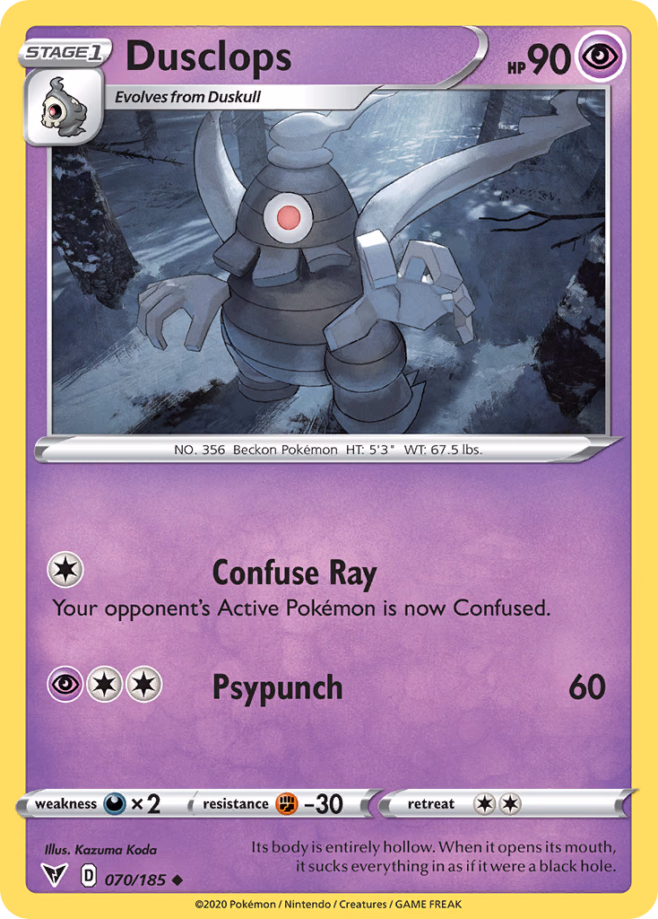 Dusclops Pokemon card (070/185, Vivid Voltage)