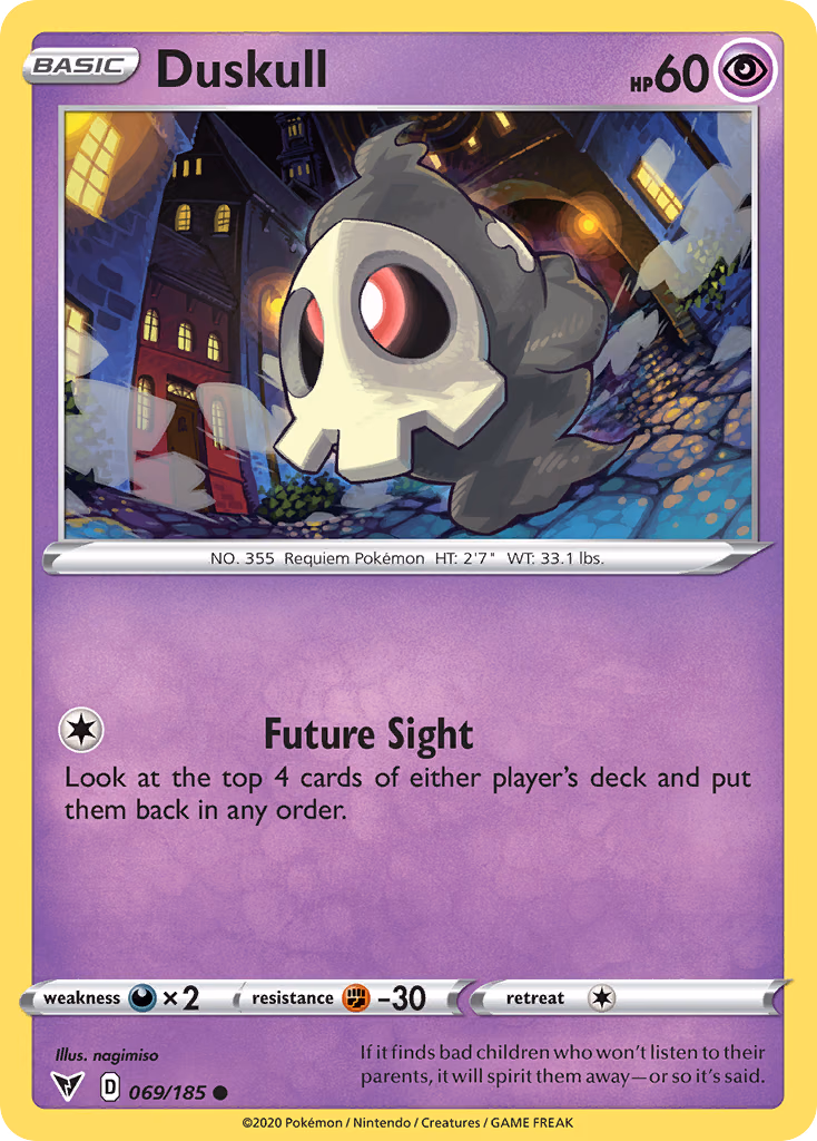 Duskull Pokemon card (069/185, Vivid Voltage)