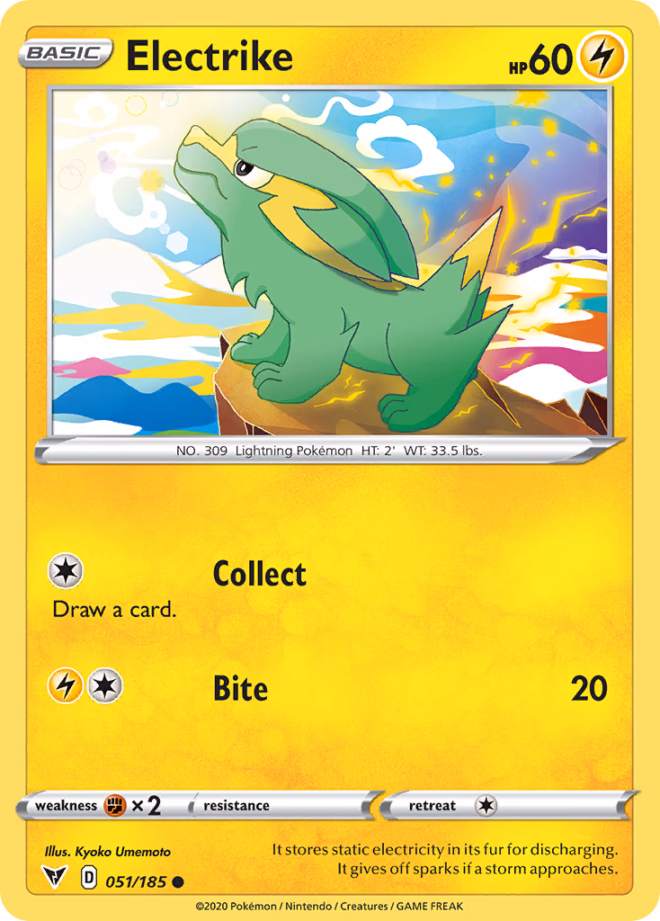 Electrike Pokemon card (051/185, Vivid Voltage)