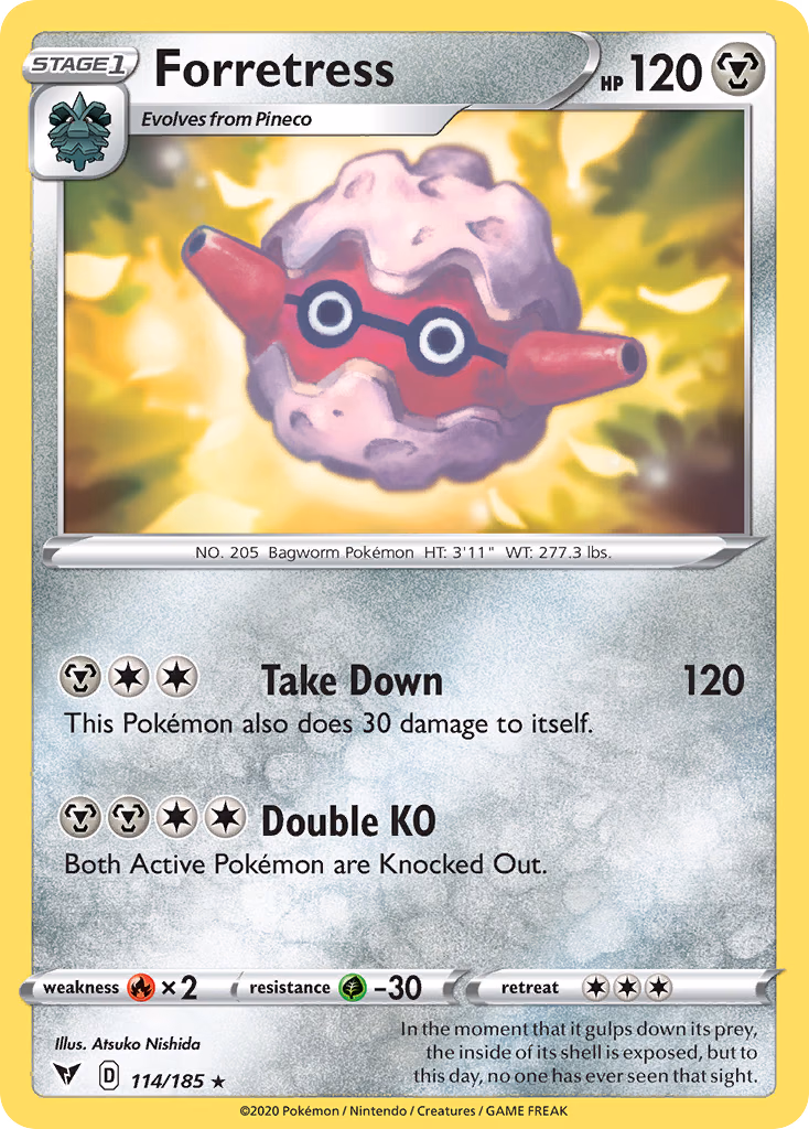 Forretress Pokemon card (114/185, Vivid Voltage)