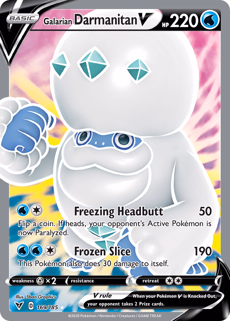 Galarian Darmanitan V Pokemon card (169/185, Vivid Voltage)