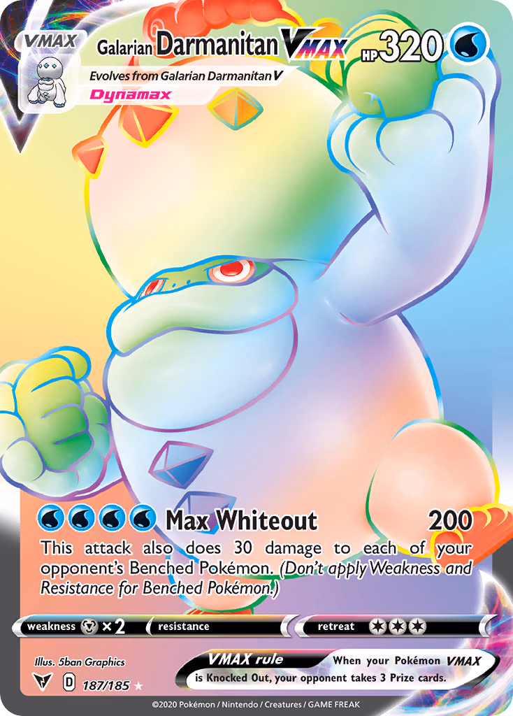 Galarian Darmanitan VMAX Pokemon card (187/185, Vivid Voltage)