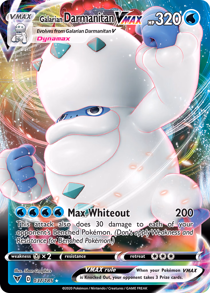 Galarian Darmanitan VMAX Pokemon card (037/185, Vivid Voltage)