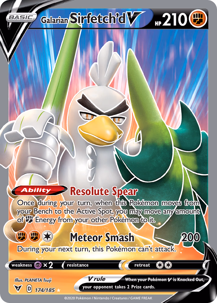 Galarian Sirfetch'd V Pokemon card (174/185, Vivid Voltage)