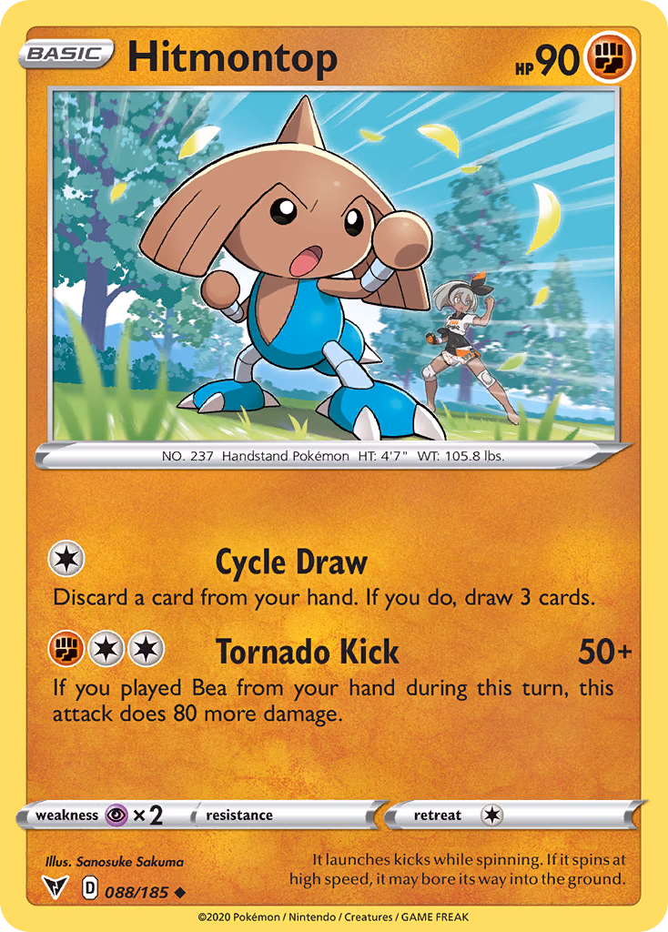 Hitmontop Pokemon card (088/185, Vivid Voltage)