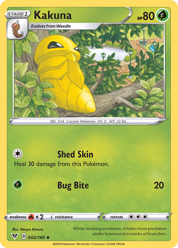 Kakuna Pokemon card (002/185, Vivid Voltage)
