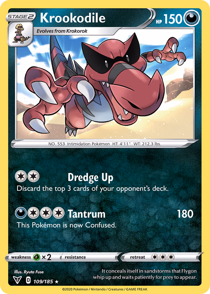 Krookodile Pokemon card (109/185, Vivid Voltage)