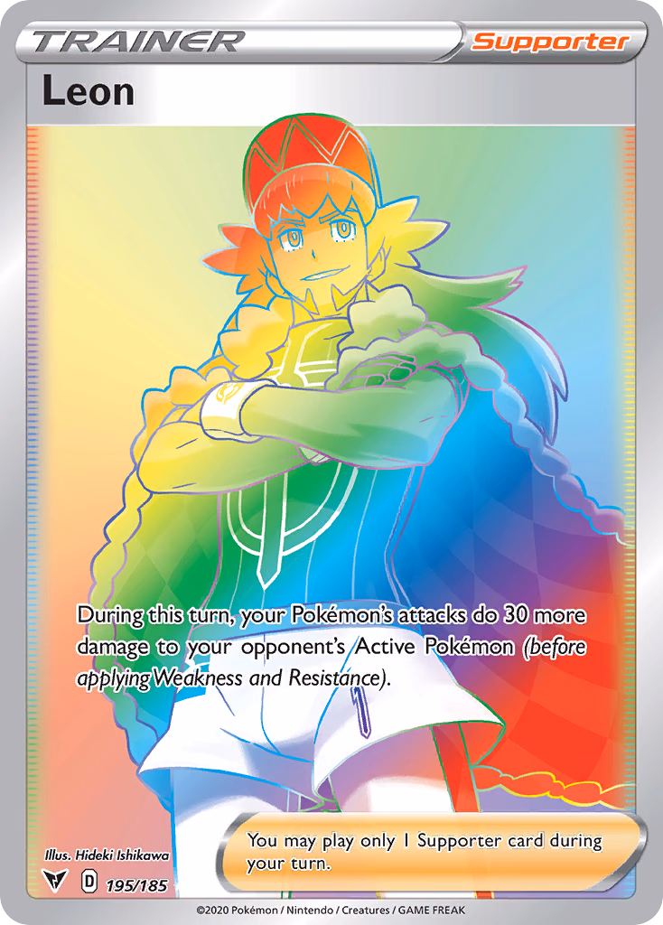 Leon Pokemon card (195/185, Vivid Voltage)