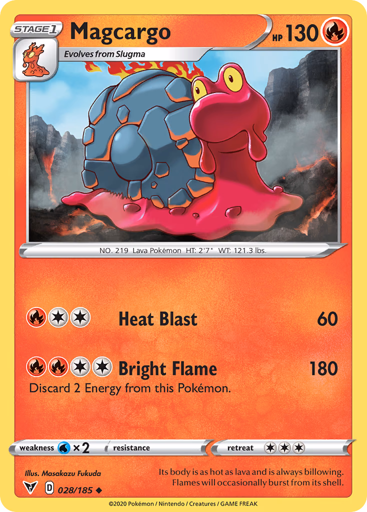 Magcargo Pokemon card (028/185, Vivid Voltage)