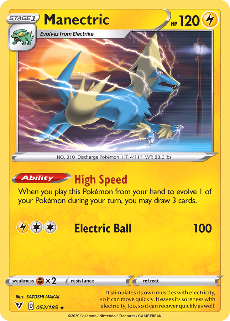 Manectric Pokemon card (052/185, Vivid Voltage)