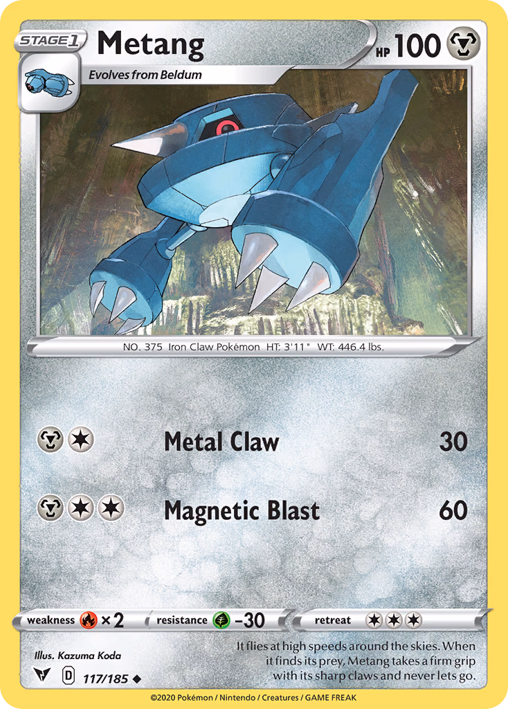 Metang Pokemon card (117/185, Vivid Voltage)