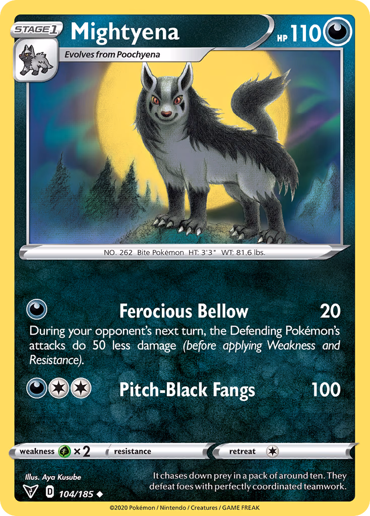 Mightyena Pokemon card (104/185, Vivid Voltage)