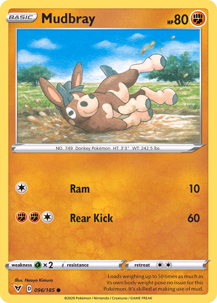 Mudbray Pokemon card (096/185, Vivid Voltage)
