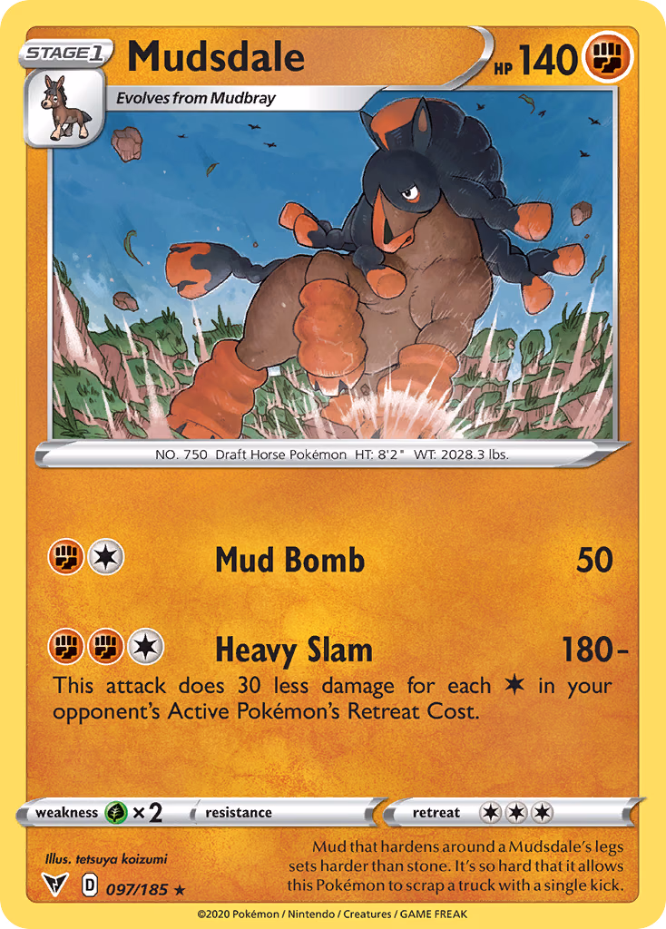 Mudsdale Pokemon card (097/185, Vivid Voltage)