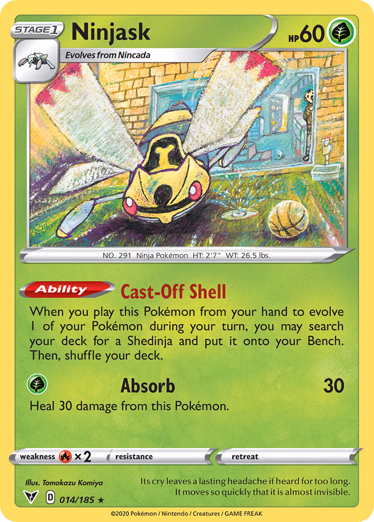 Ninjask Pokemon card (014/185, Vivid Voltage)
