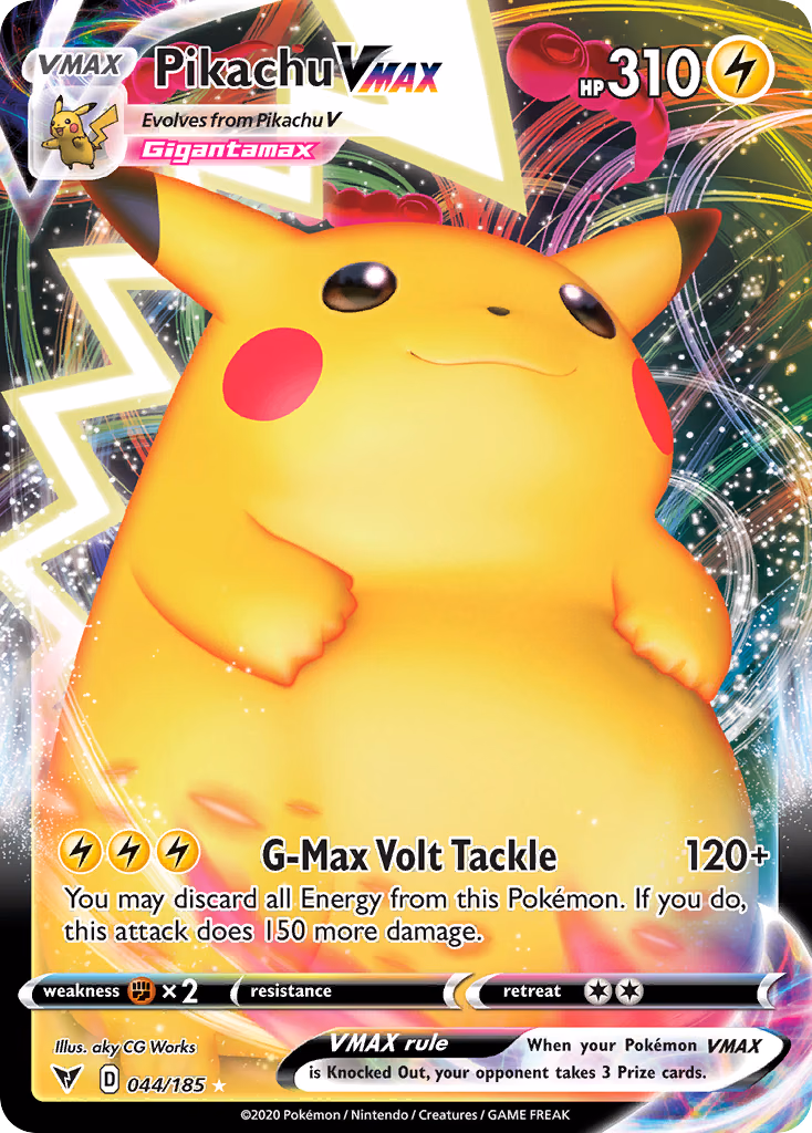 Pikachu VMAX Pokemon card (044/185, Vivid Voltage)
