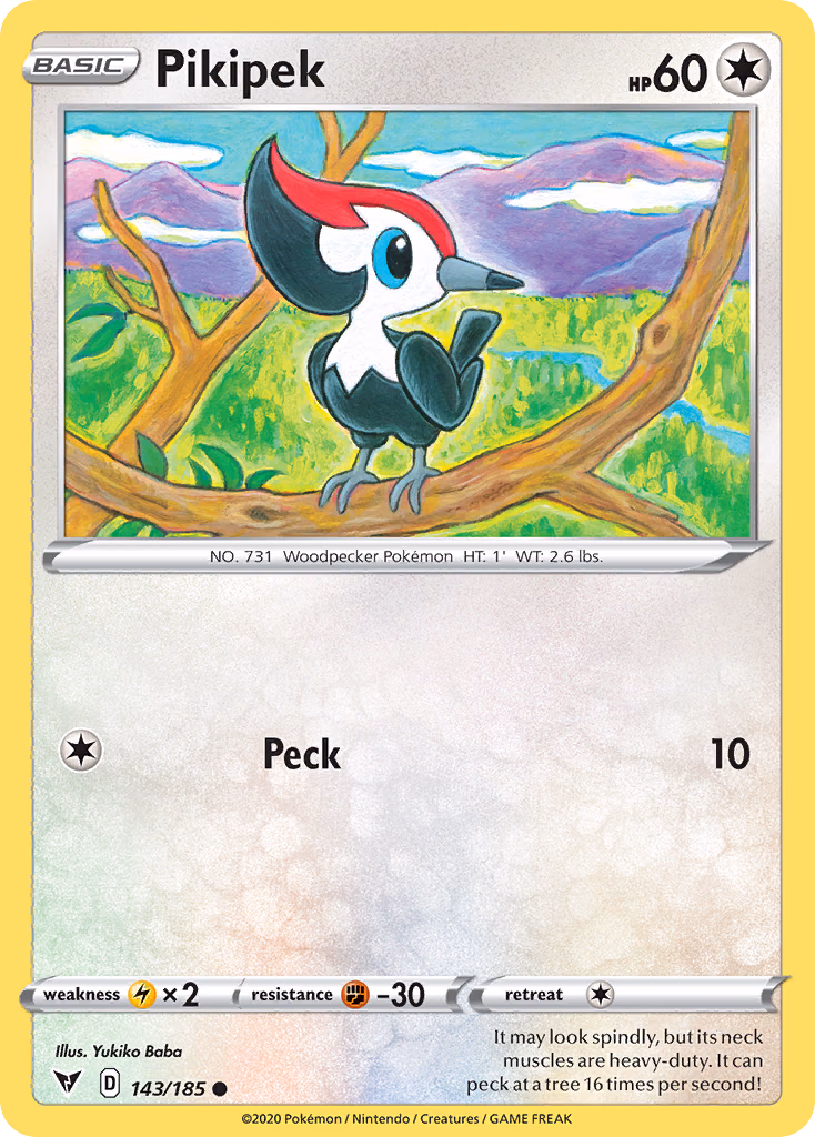 Pikipek Pokemon card (143/185, Vivid Voltage)