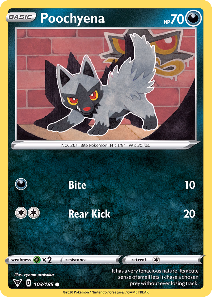 Poochyena Pokemon card (103/185, Vivid Voltage)