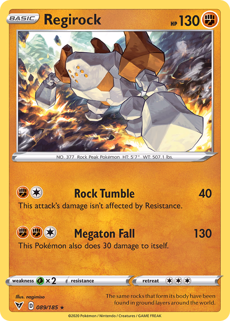 Regirock Pokemon card (089/185, Vivid Voltage)