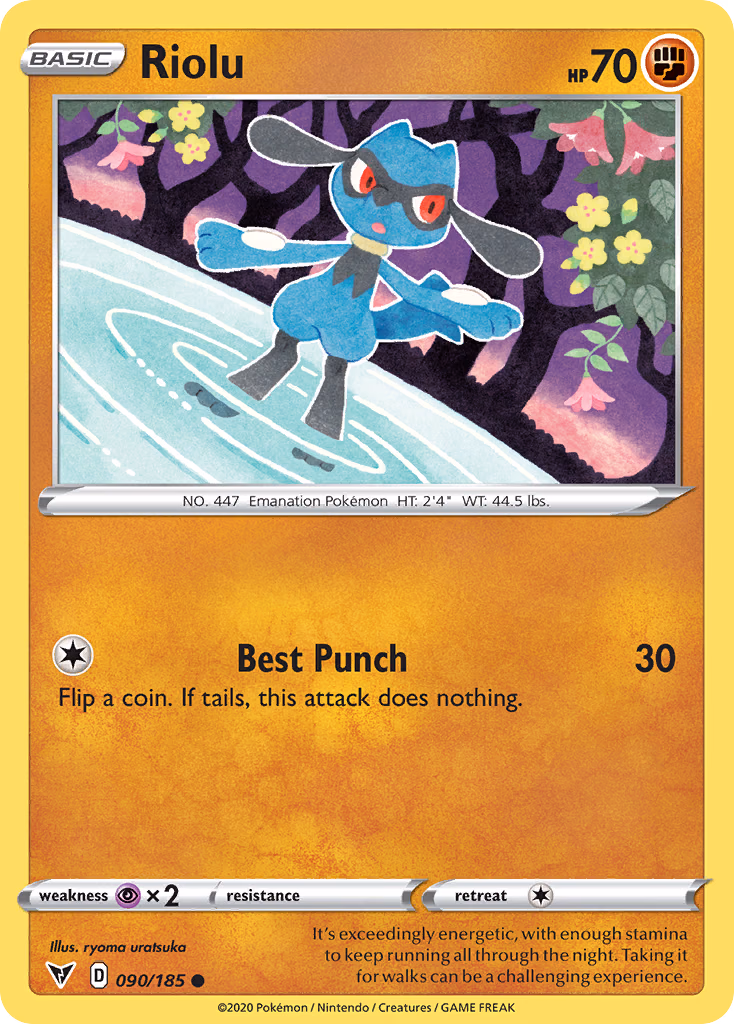Riolu Pokemon card (090/185, Vivid Voltage)