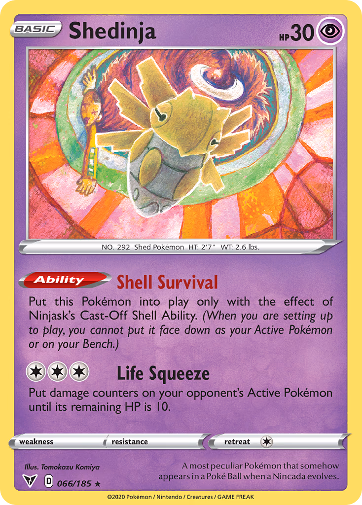 Shedinja Pokemon card (066/185, Vivid Voltage)
