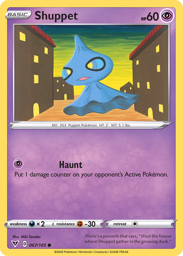 Shuppet Pokemon card (067/185, Vivid Voltage)