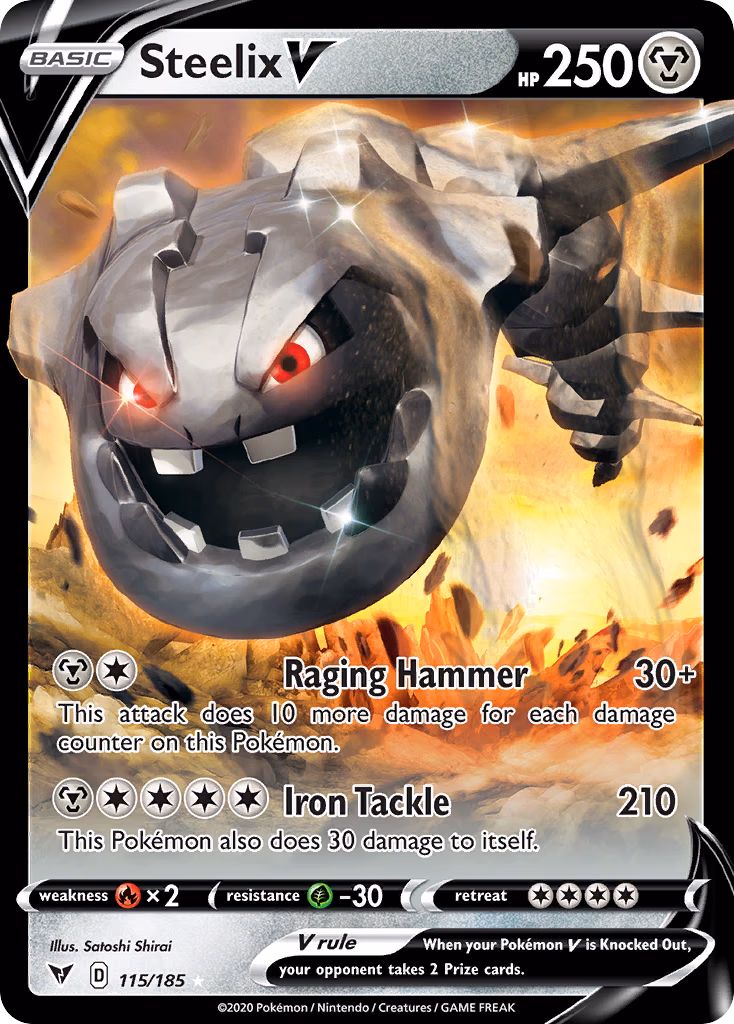 Steelix V Pokemon card (115/185, Vivid Voltage)