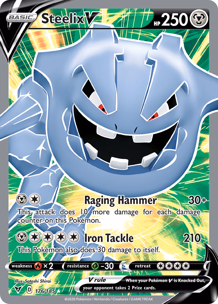 Steelix V Pokemon card (176/185, Vivid Voltage)
