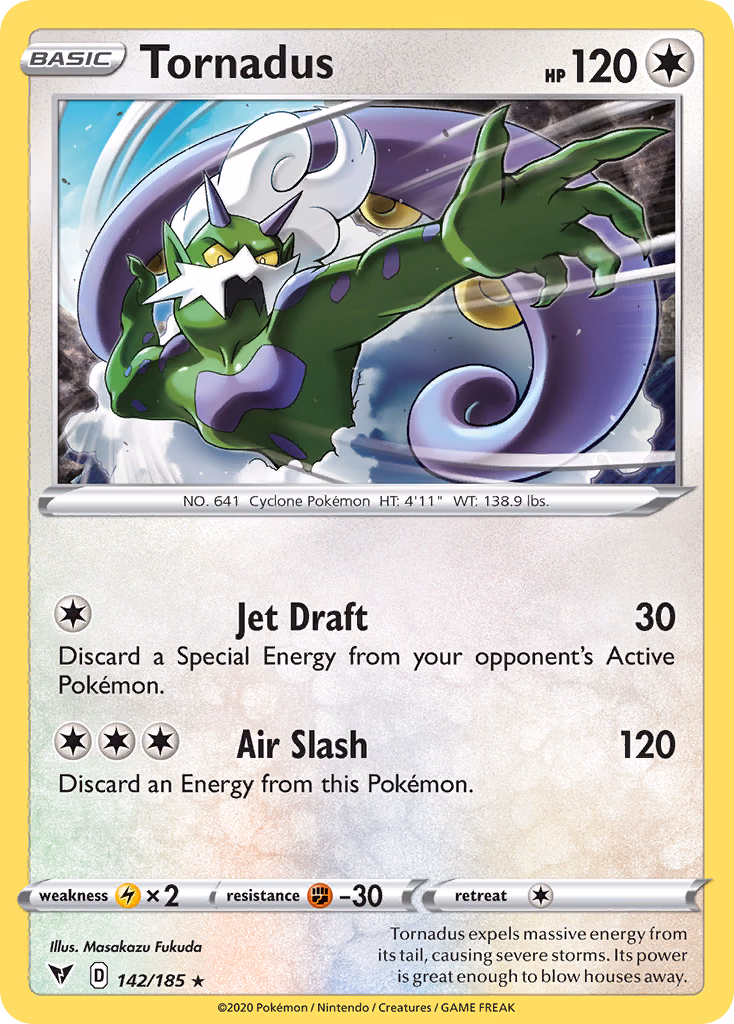 Tornadus Pokemon card (142/185, Vivid Voltage)