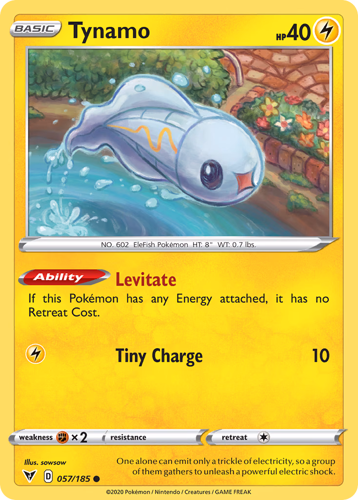 Tynamo Pokemon card (057/185, Vivid Voltage)