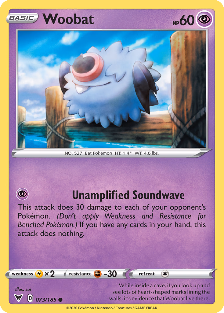 Woobat Pokemon card (073/185, Vivid Voltage)