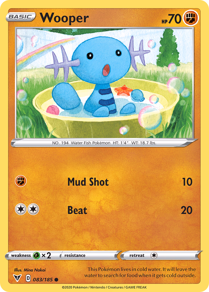 Wooper Pokemon card (083/185, Vivid Voltage)