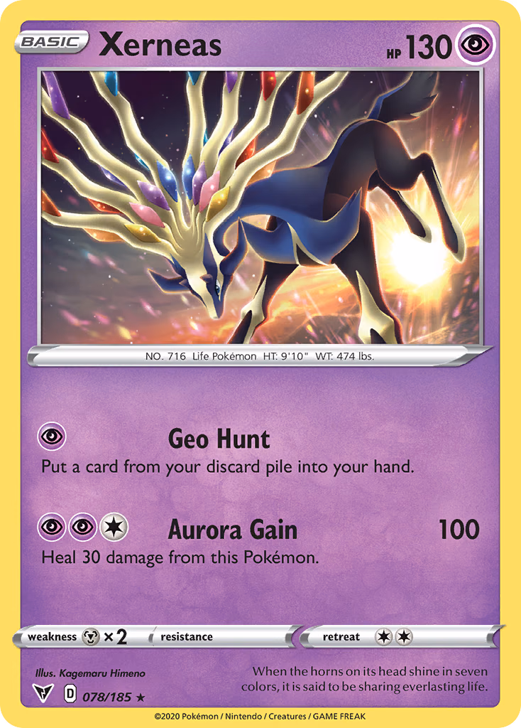 Xerneas Pokemon card (078/185, Vivid Voltage)