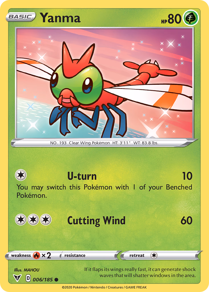 Yanma Pokemon card (006/185, Vivid Voltage)