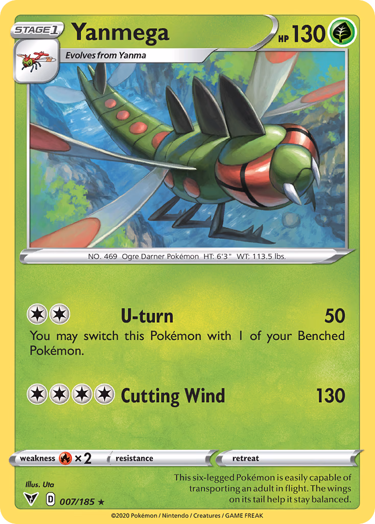 Yanmega Pokemon card (007/185, Vivid Voltage)