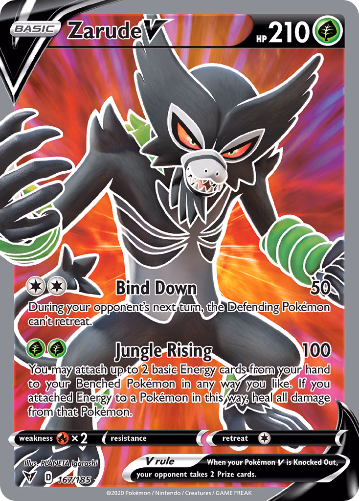Zarude V Pokemon card (167/185, Vivid Voltage)