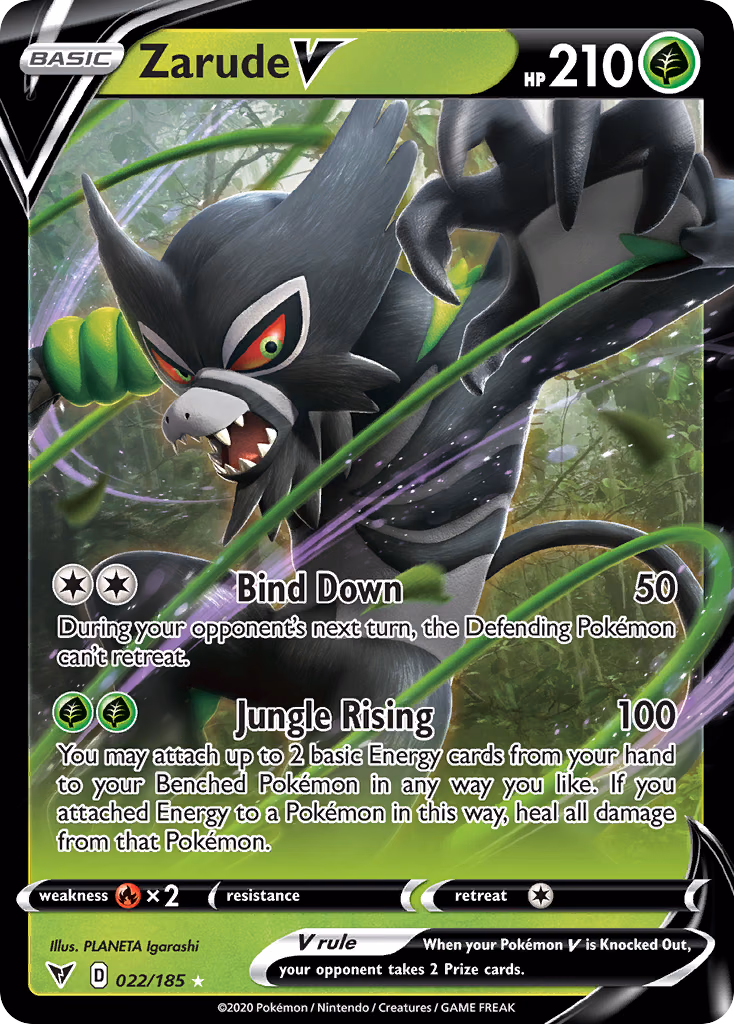 Zarude V Pokemon card (022/185, Vivid Voltage)