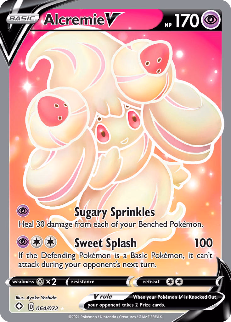 Alcremie V Pokemon card (064/072, Shining Fates)